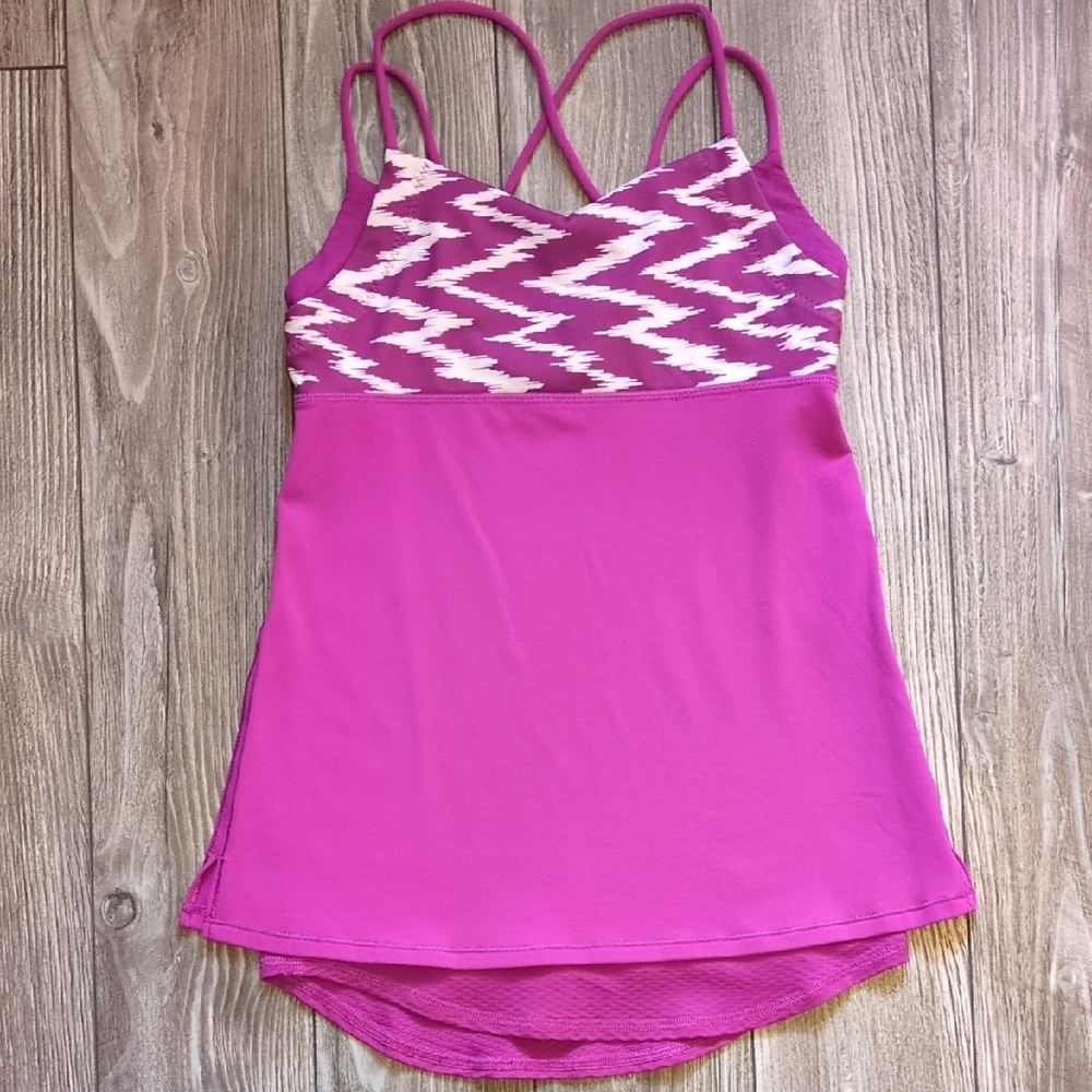 Ivivva lululemon Eight Count Pink Zig Zag Y Tank Size 12